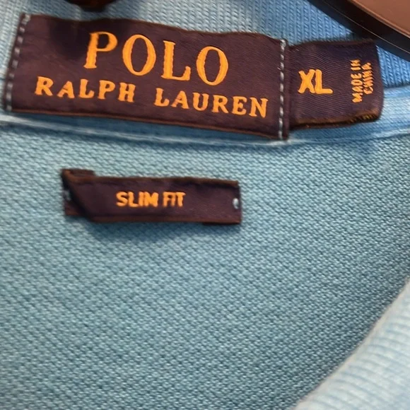 POLO by Ralph Lauren Blue with Pink Pony Slim Fit Short Sleeve Size XL - Picture 3 of 7